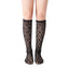 Vivienne Floral Lace Ruffle Edge Knee-High Sock | Black