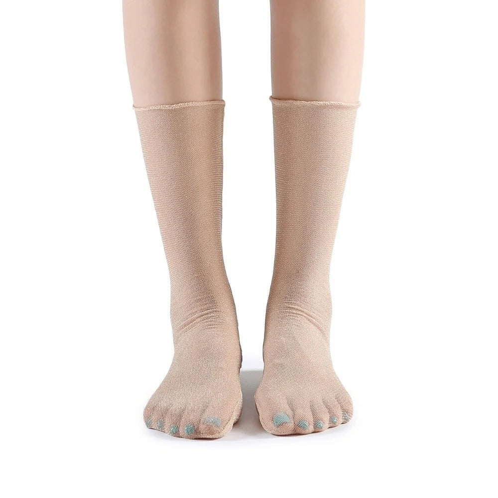 Diamond Sheer Crew Sock | Beige